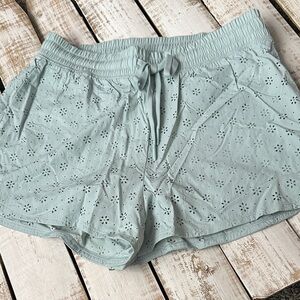 Hollister Gilly Hicks Active Eyelet Shorts Cloud Blue Size M NWT